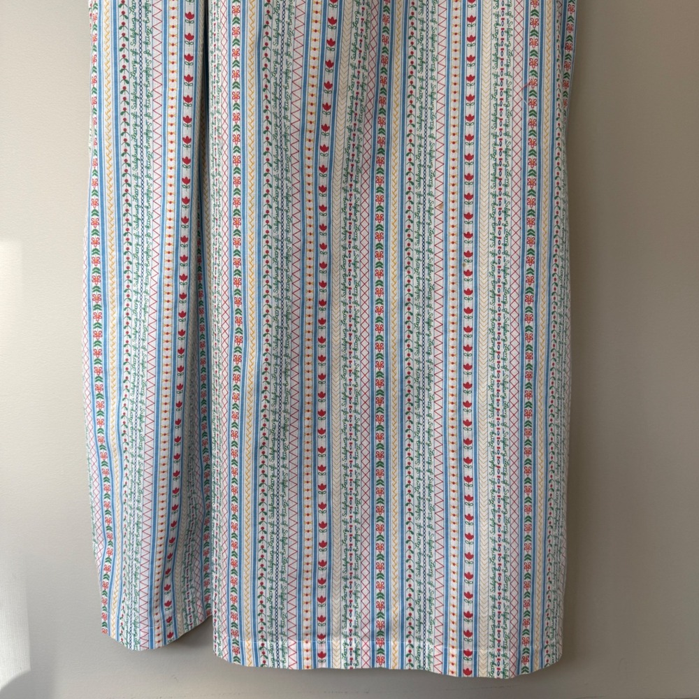 Vintage Lanz of Salzburg Floral Striped Nightgown British Hong Kong Blue White - Picture 3 of 10